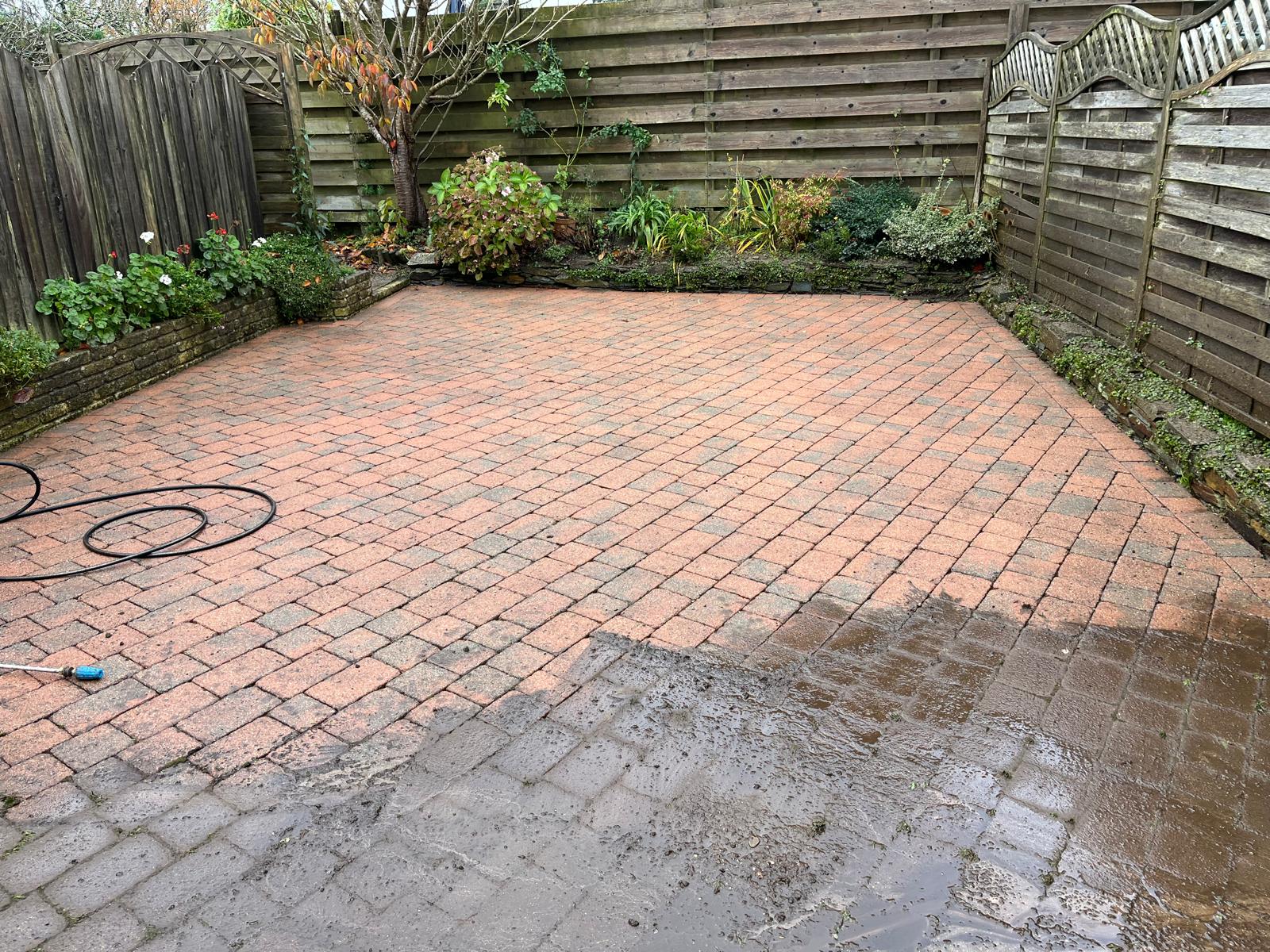 Pressure Washing a driveway in Cornwall
